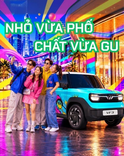 VF 3 gây ấn tượng với dáng xe nhỏ gọn, vuông vức, đậm chất SUV, vừa đủ nổi bật để thể hiện cá tính, vừa đủ linh hoạt để xoay xở giữa phố đông.